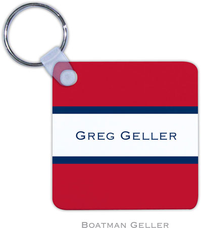 Boatman Geller - Personalized Key Chains (Stripe Red & Navy)