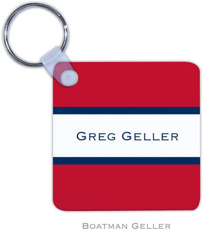 Boatman Geller - Personalized Key Chains (Stripe Red & Navy) Boatman Geller - Personalized Key Chains (Stripe Red & Navy)