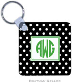 Boatman Geller - Create-Your-Own Personalized Key Chains (Polka Dot Black Preset)