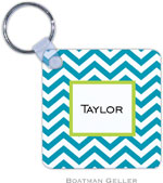 Boatman Geller - Create-Your-Own Personalized Key Chains (Chevron Turquoise)