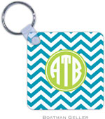 Boatman Geller - Create-Your-Own Personalized Key Chains (Chevron Turquoise Preset)