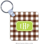 Boatman Geller - Create-Your-Own Personalized Key Chains (Classic Check Chocolate Preset)