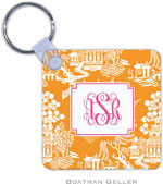 Boatman Geller - Create-Your-Own Personalized Key Chains (Chinoiserie Tangerine Preset)