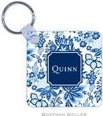 Boatman Geller - Personalized Key Chains (Classic Floral Blue Preset)