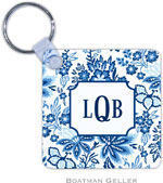 Boatman Geller - Personalized Key Chains (Classic Floral Blue)
