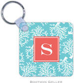 Boatman Geller - Personalized Key Chains (Coral Repeat Teal Preset)