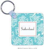 Boatman Geller - Personalized Key Chains (Coral Repeat Teal)