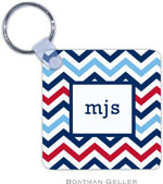 Boatman Geller - Personalized Key Chains (Chevron Blue & Red)