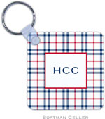 Boatman Geller - Personalized Key Chains (Miller Check Navy & Red)