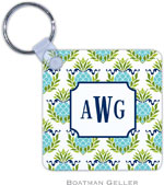 Boatman Geller - Personalized Key Chains (Pineapple Repeat Teal)