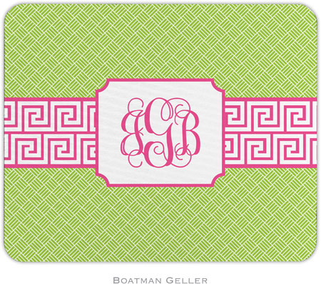 Boatman Geller - Personalized Mouse Pads (Greek Key Band Pink)