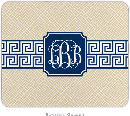 Boatman Geller - Personalized Mouse Pads (Greek Key Band Navy Preset)