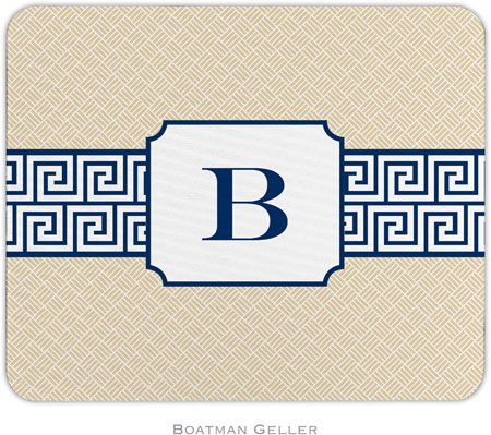 Boatman Geller - Personalized Mouse Pads (Greek Key Band Navy)