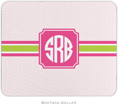 Boatman Geller - Personalized Mouse Pads (Seersucker Band Pink & Green) Boatman Geller - Personalized Mouse Pads (Seersucker Band Pink & Green)