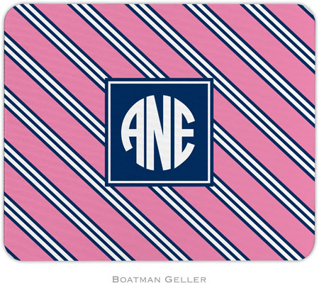 Boatman Geller - Personalized Mouse Pads (Repp Tie Pink & Navy Preset)