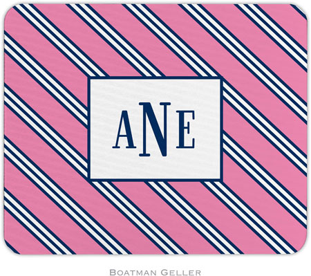 Boatman Geller - Personalized Mouse Pads (Repp Tie Pink & Navy)