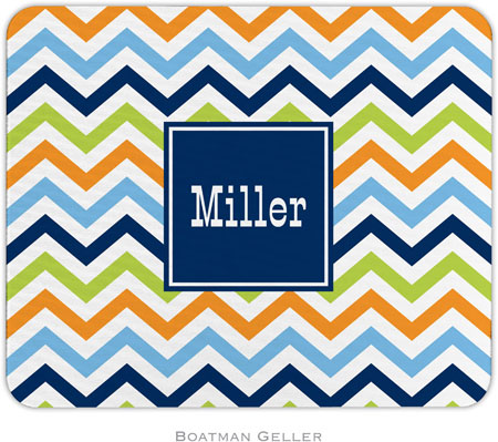 Boatman Geller - Personalized Mouse Pads (Chevron Blue Orange & Lime Preset) Boatman Geller - Personalized Mouse Pads (Chevron Blue Orange & Lime Preset)