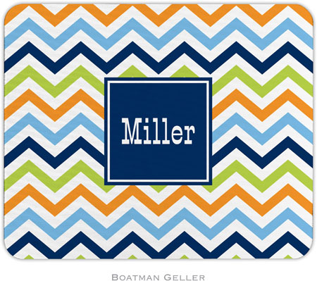 Boatman Geller - Personalized Mouse Pads (Chevron Blue Orange & Lime Preset)