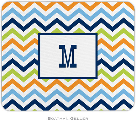 Boatman Geller - Personalized Mouse Pads (Chevron Blue Orange & Lime) Boatman Geller - Personalized Mouse Pads (Chevron Blue Orange & Lime)