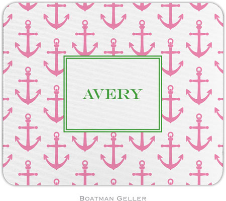 Boatman Geller - Personalized Mouse Pads (Anchors Pink)