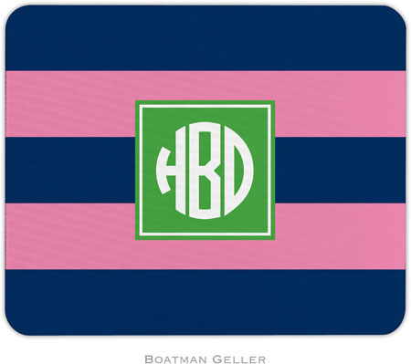 Boatman Geller - Personalized Mouse Pads (Rugby Navy & Pink Preset)