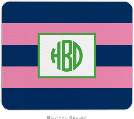 Boatman Geller - Personalized Mouse Pads (Rugby Navy & Pink)