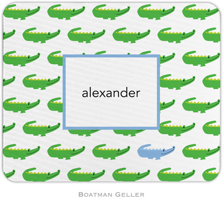 Boatman Geller - Personalized Mouse Pads (Alligator Repeat Blue)