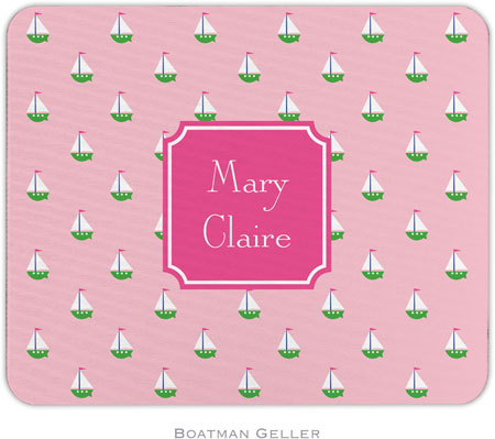Boatman Geller - Personalized Mouse Pads (Little Sailboat Pink Preset) Boatman Geller - Personalized Mouse Pads (Little Sailboat Pink Preset)