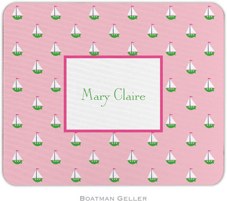 Boatman Geller - Personalized Mouse Pads (Little Sailboat Pink)