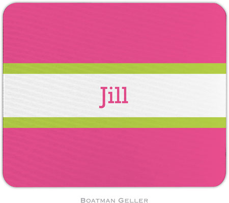 Boatman Geller - Personalized Mouse Pads (Stripe Raspberry & Lime)