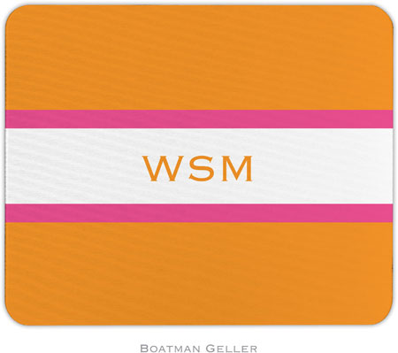 Boatman Geller - Personalized Mouse Pads (Stripe Tangerine & Raspberry)