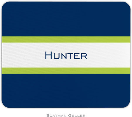 Boatman Geller - Personalized Mouse Pads (Stripe Navy & Lime)