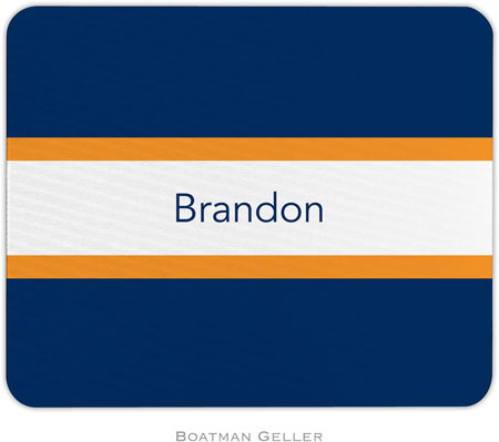 Boatman Geller - Personalized Mouse Pads (Stripe Navy & Tangerine) Boatman Geller - Personalized Mouse Pads (Stripe Navy & Tangerine)