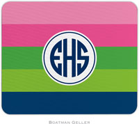 Boatman Geller - Personalized Mouse Pads (Bold Stripe Pink Green & Navy)