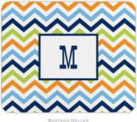 Boatman Geller - Personalized Mouse Pads (Chevron Blue Orange & Lime)