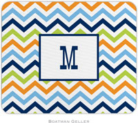 Boatman Geller - Personalized Mouse Pads (Chevron Blue Orange & Lime)