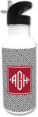 Create-Your-Own Personalized Water Bottles by Boatman Geller (Greek Key)