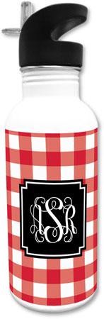 Create-Your-Own Personalized Water Bottles by Boatman Geller (Classic Check)
