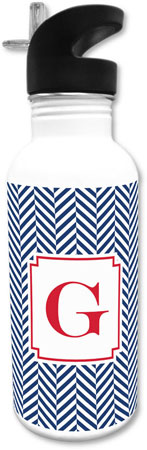 Create-Your-Own Personalized Water Bottles by Boatman Geller (Herringbone)