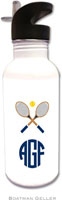 Create-Your-Own Personalized Water Bottles by Boatman Geller (Crossed Racquets)