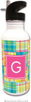 Personalized Water Bottles by Boatman Geller (Madras Patch Bright Preset)