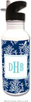 Personalized Water Bottles by Boatman Geller (Coral Repeat Navy)