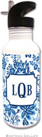 Personalized Water Bottles by Boatman Geller (Classic Floral Blue)