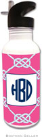 Personalized Water Bottles by Boatman Geller (Nautical Knot Raspberry)