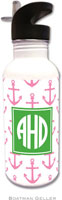 Personalized Water Bottles by Boatman Geller (Anchors Pink Preset)