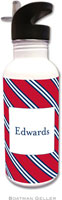 Personalized Water Bottles by Boatman Geller (Repp Tie Red & Navy)