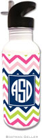 Boatman Geller - Personalized Water Bottles (Chevron Pink Navy & Lime Preset)