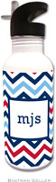 Personalized Water Bottles by Boatman Geller (Chevron Blue & Red)