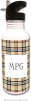 Personalized Water Bottles by Boatman Geller (Town Plaid)