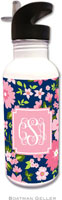 Personalized Water Bottles by Boatman Geller (Caroline Floral Pink Preset)